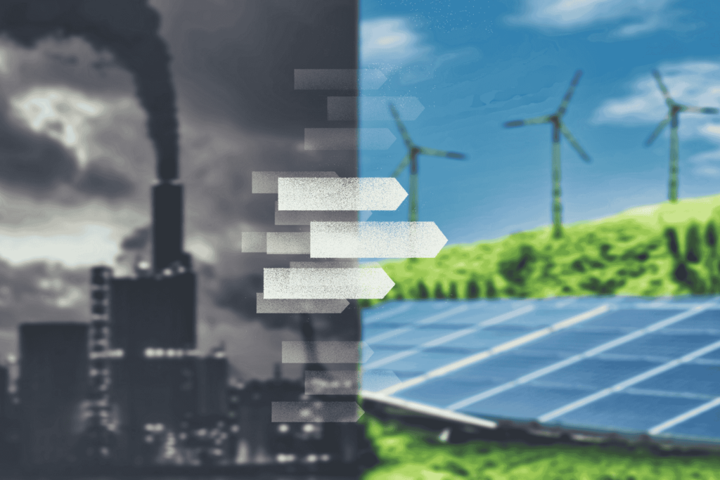 Transition énergétique vers énergies renouvelables.