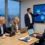 Réunion stratégique sur la fiscalité et l‘entreprise.